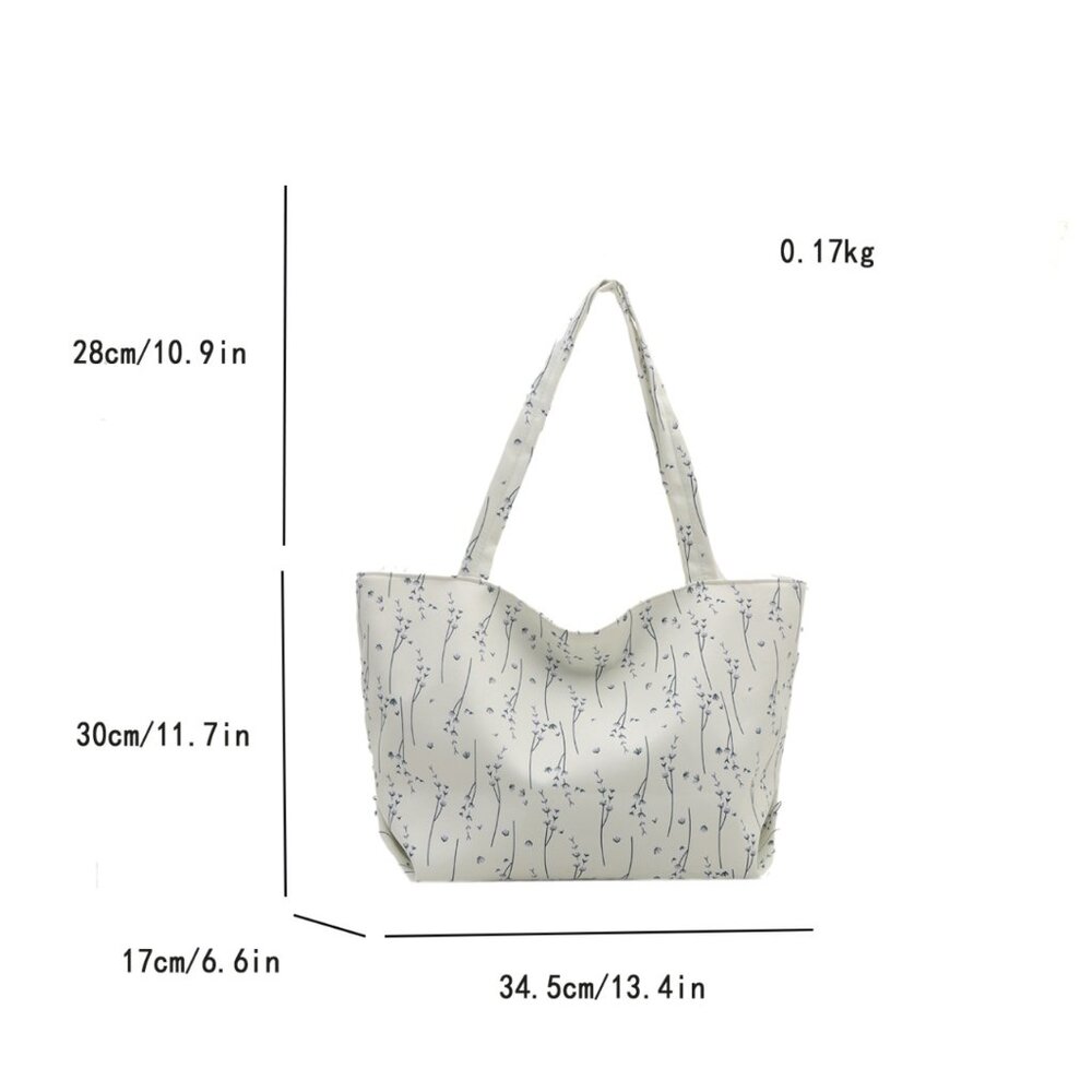 Medium Nylon Classic Style Sewing Thread Square Zipper Chic Floral Tote Bag - Picture 12 of 12